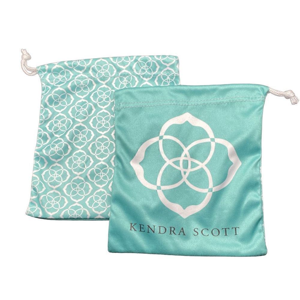 Lot of (2) Kendra Scott Jewelry turquoise Drawstring Bag Cloth Dust Polisher